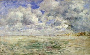 トルヴィルのビーチの上の嵐の空、1894-97年 作： Eugene Louis Boudin
